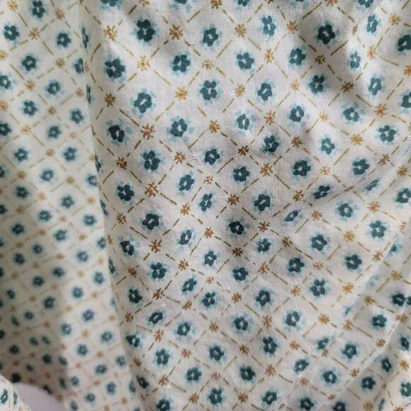 Universal Threads Womens Teal Floral Long Sleeve Tie Front Blouse Size Large - Picture 8 of 14